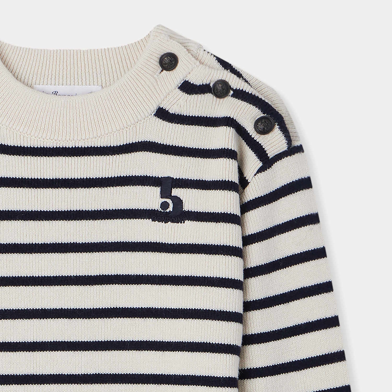 Boys Navy Stripes Wool Sweater