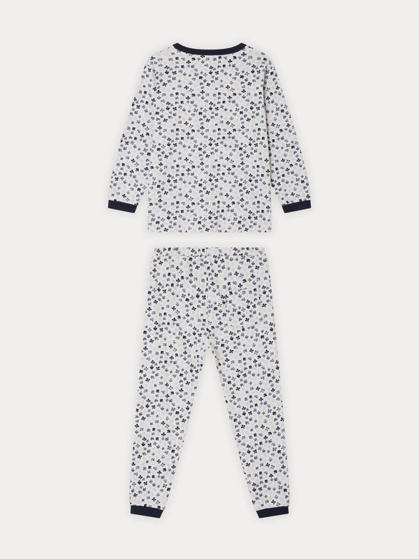 Boys Grey Printed Cotton Nightwear Set