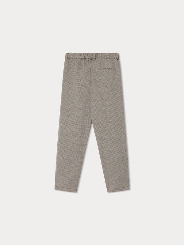 Boys Brown Check Wool Trousers