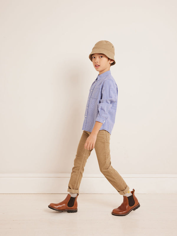 Boys Blue Check Cotton Shirt