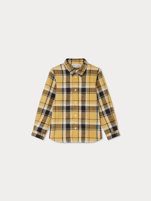 Boys Yellow Check Cotton Shirt
