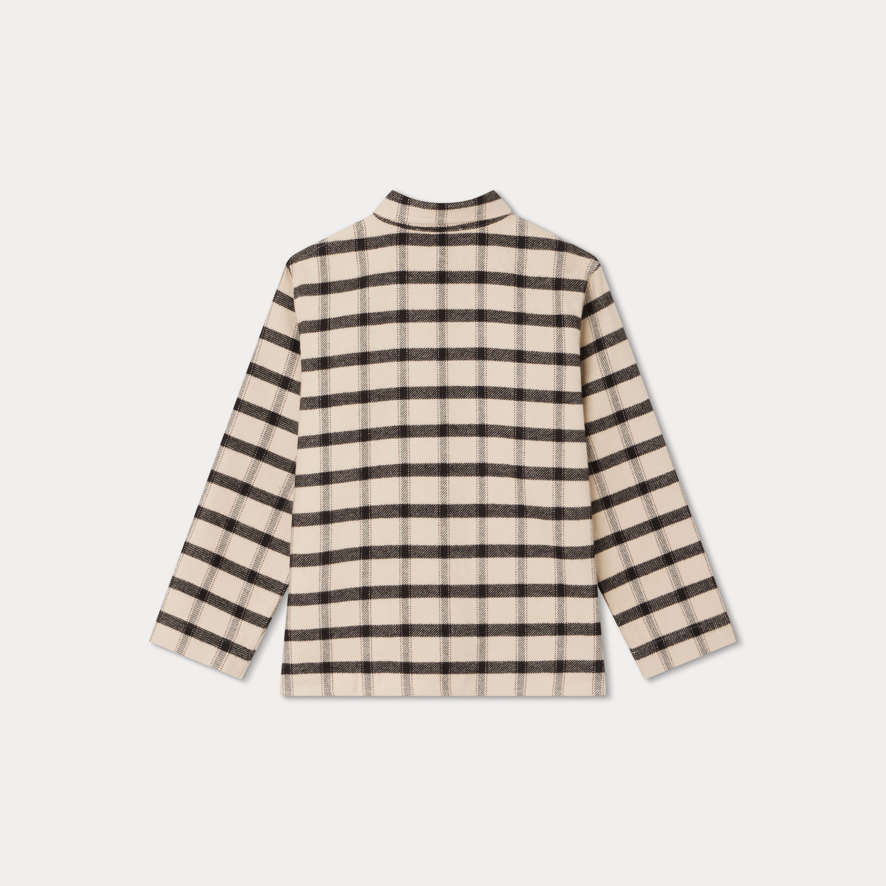 Boys Beige Check Cotton Shirt