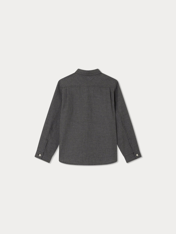 Boys Black Check Cotton Shirt
