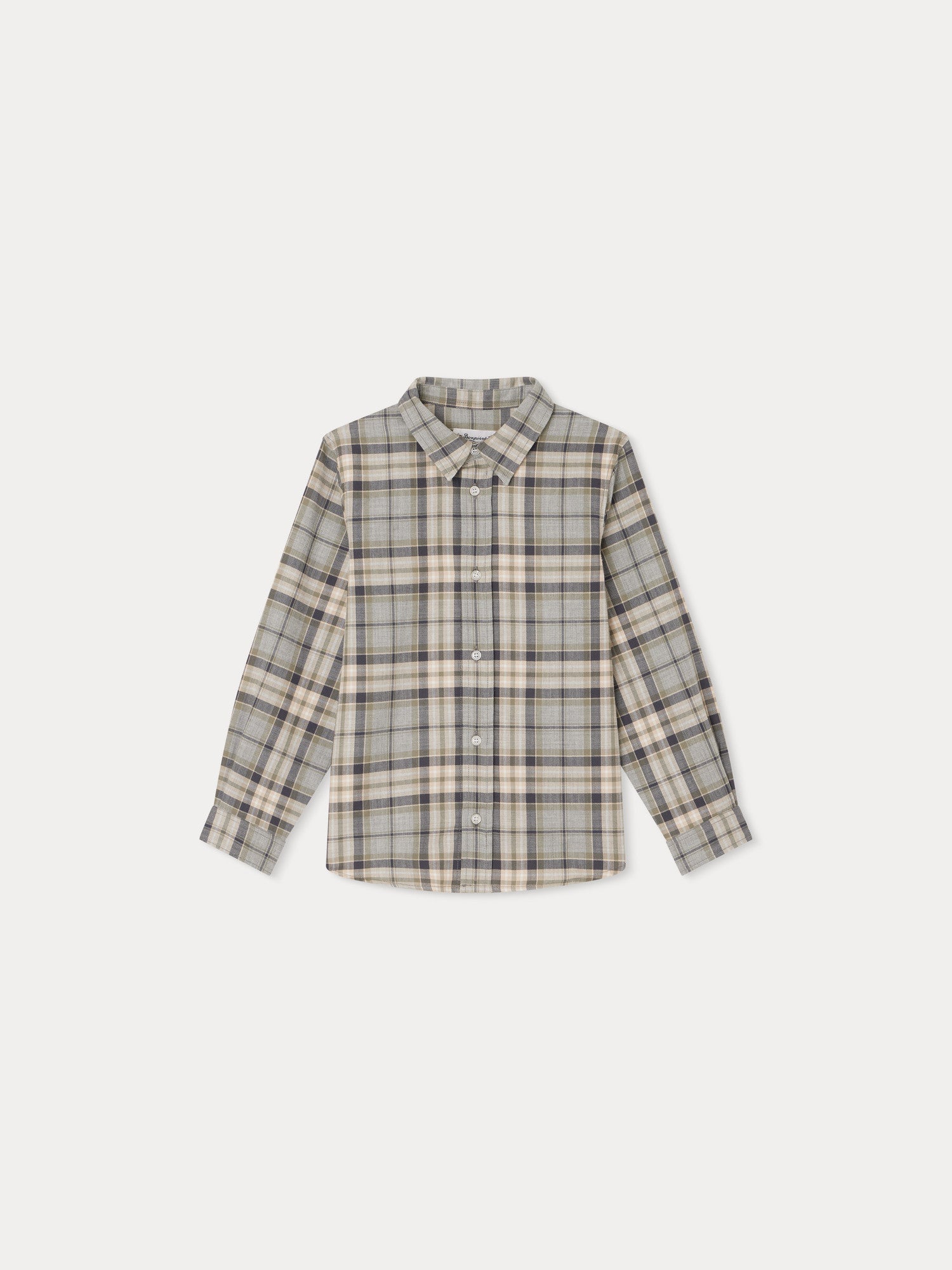 Boys Grey Check Cotton Shirt