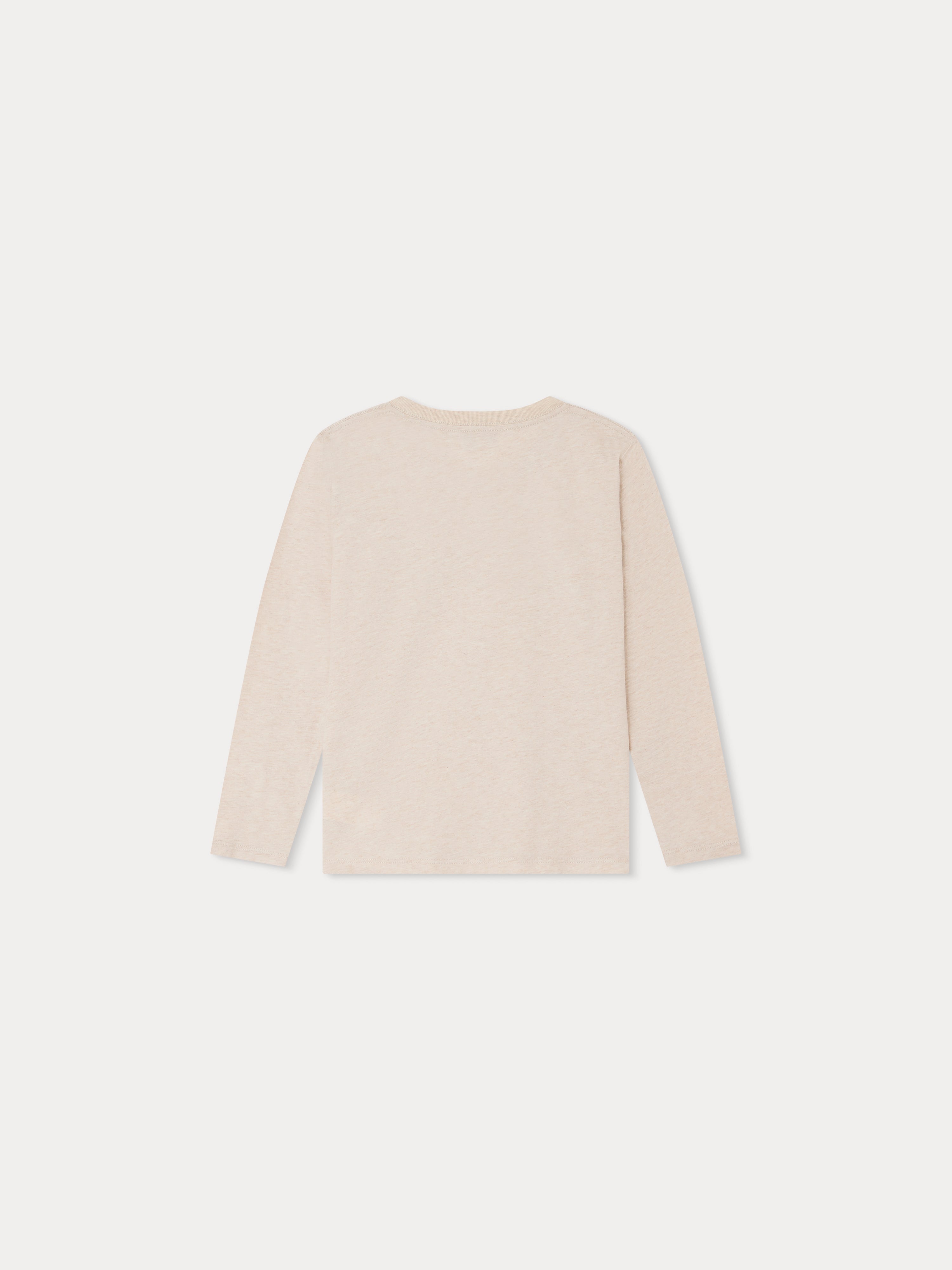 Boys Beige Logo Cotton T-Shirt