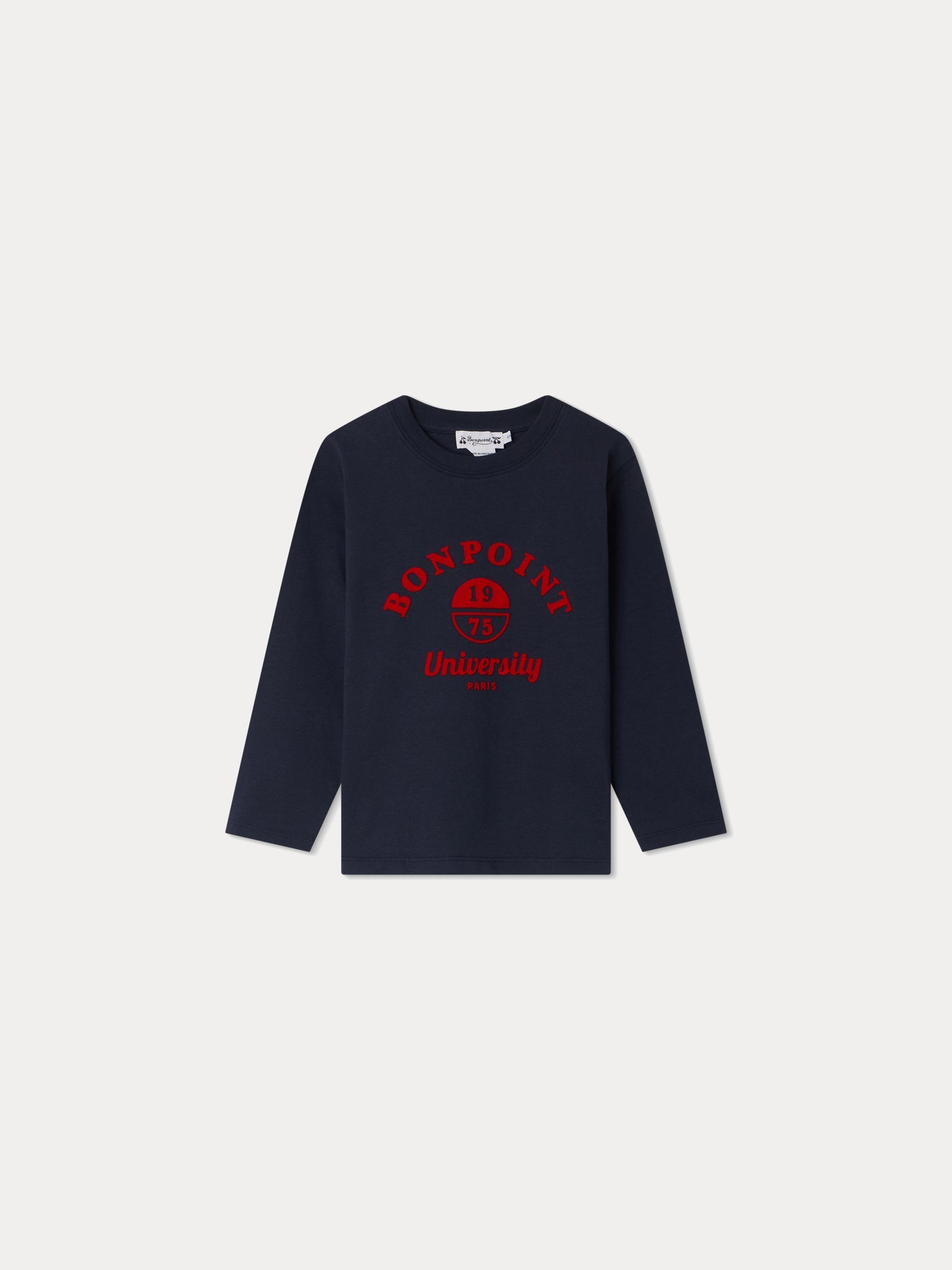 Boys Navy Logo Cotton T-Shirt