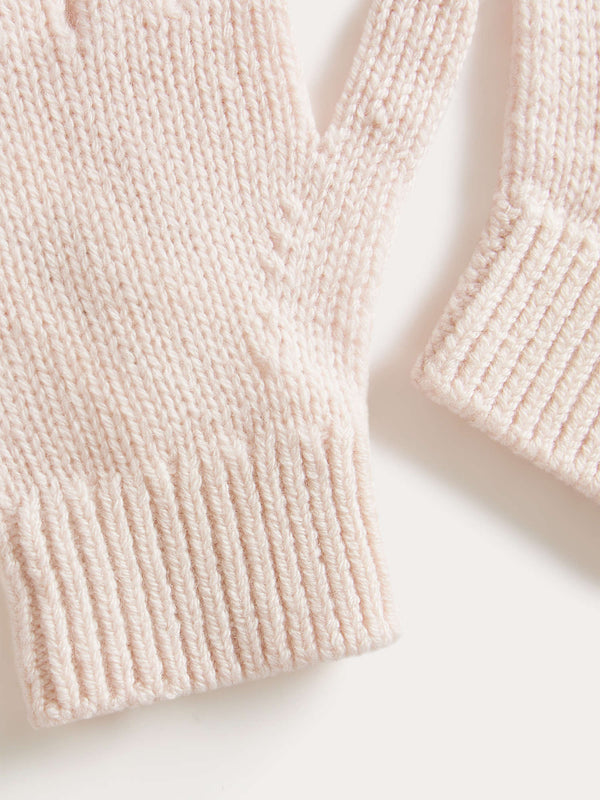 Girls Light Pink Cashmere Gloves