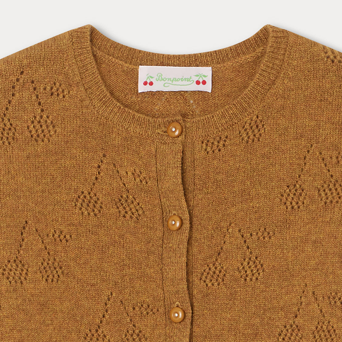 Girls Camel Cashmere Cardigan