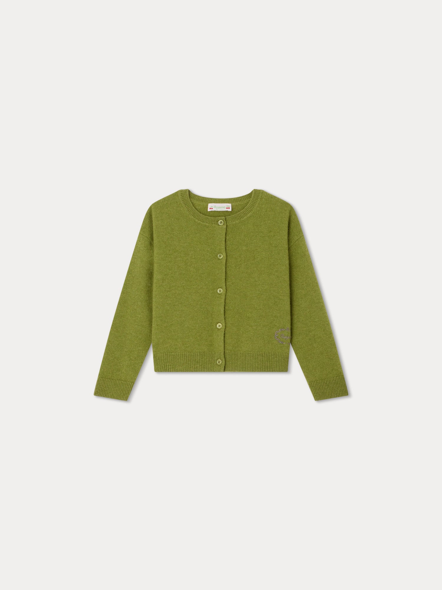 Girls Green Cashmere Cardigan
