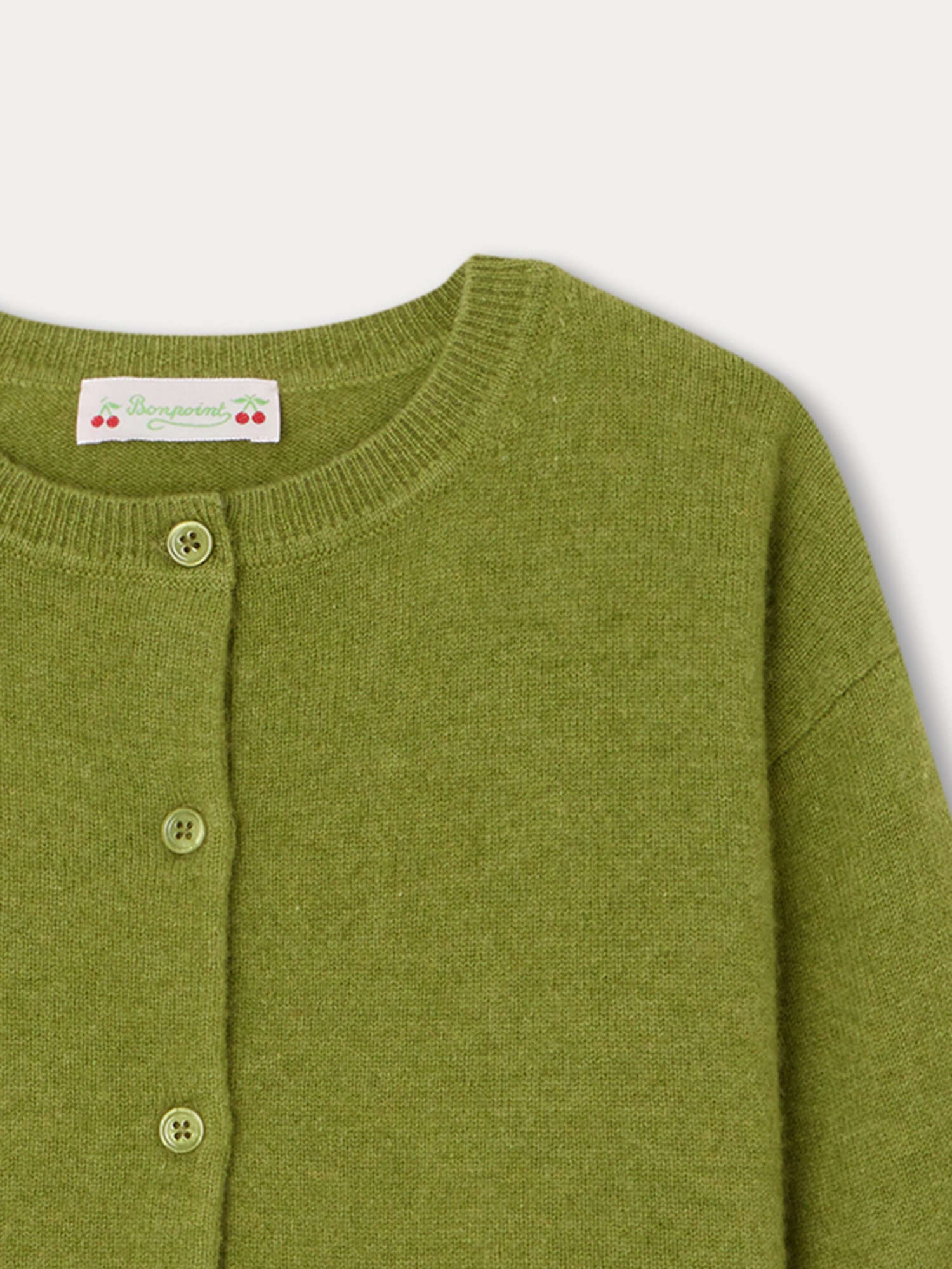 Girls Green Cashmere Cardigan