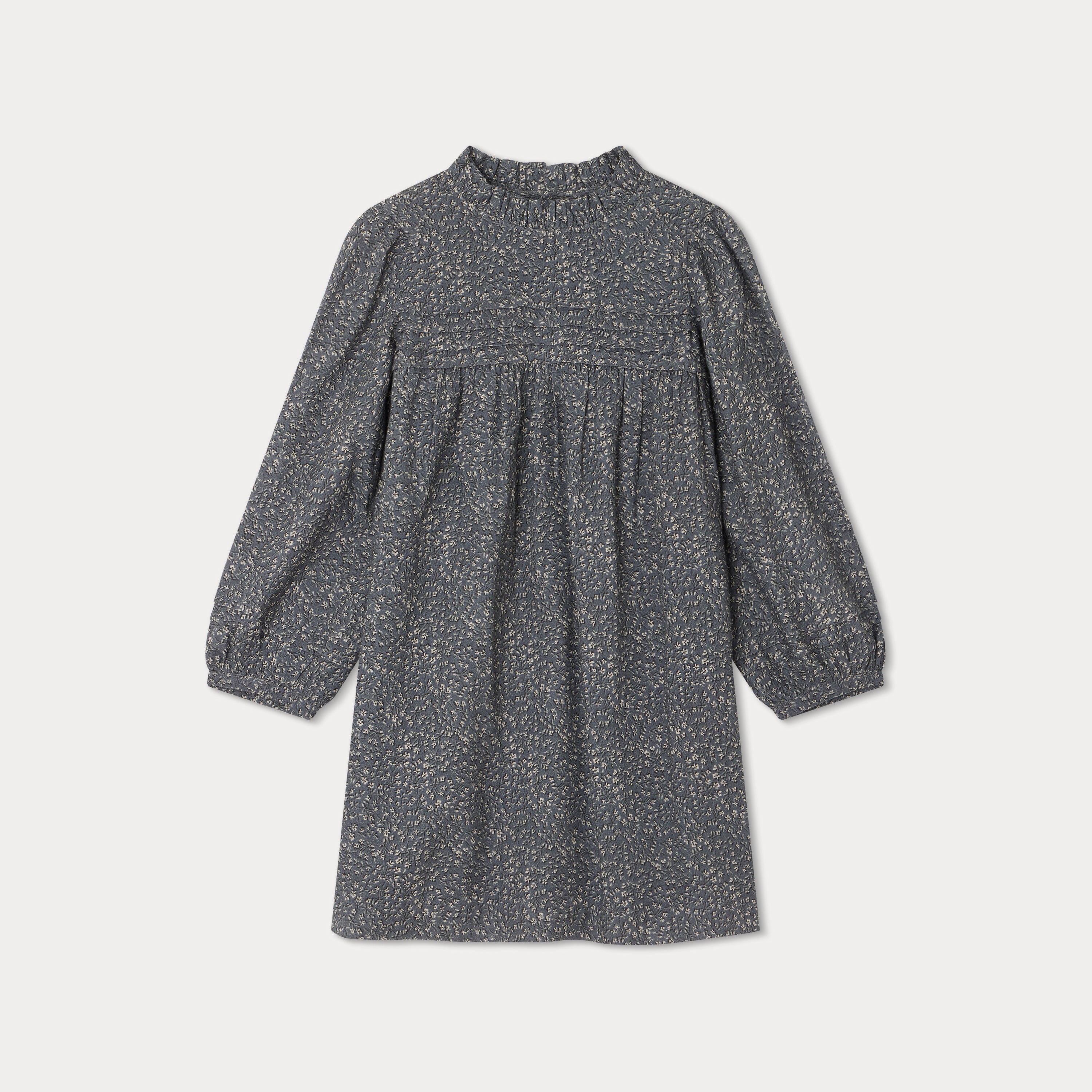 Girls Grey Floral Dress