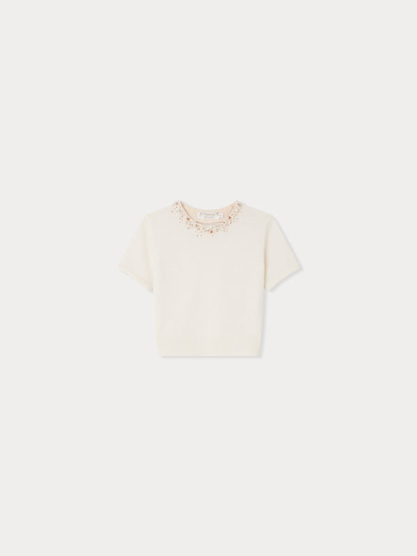 Girls White Cashmere Sweater