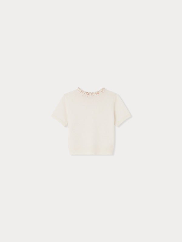 Girls White Cashmere Sweater