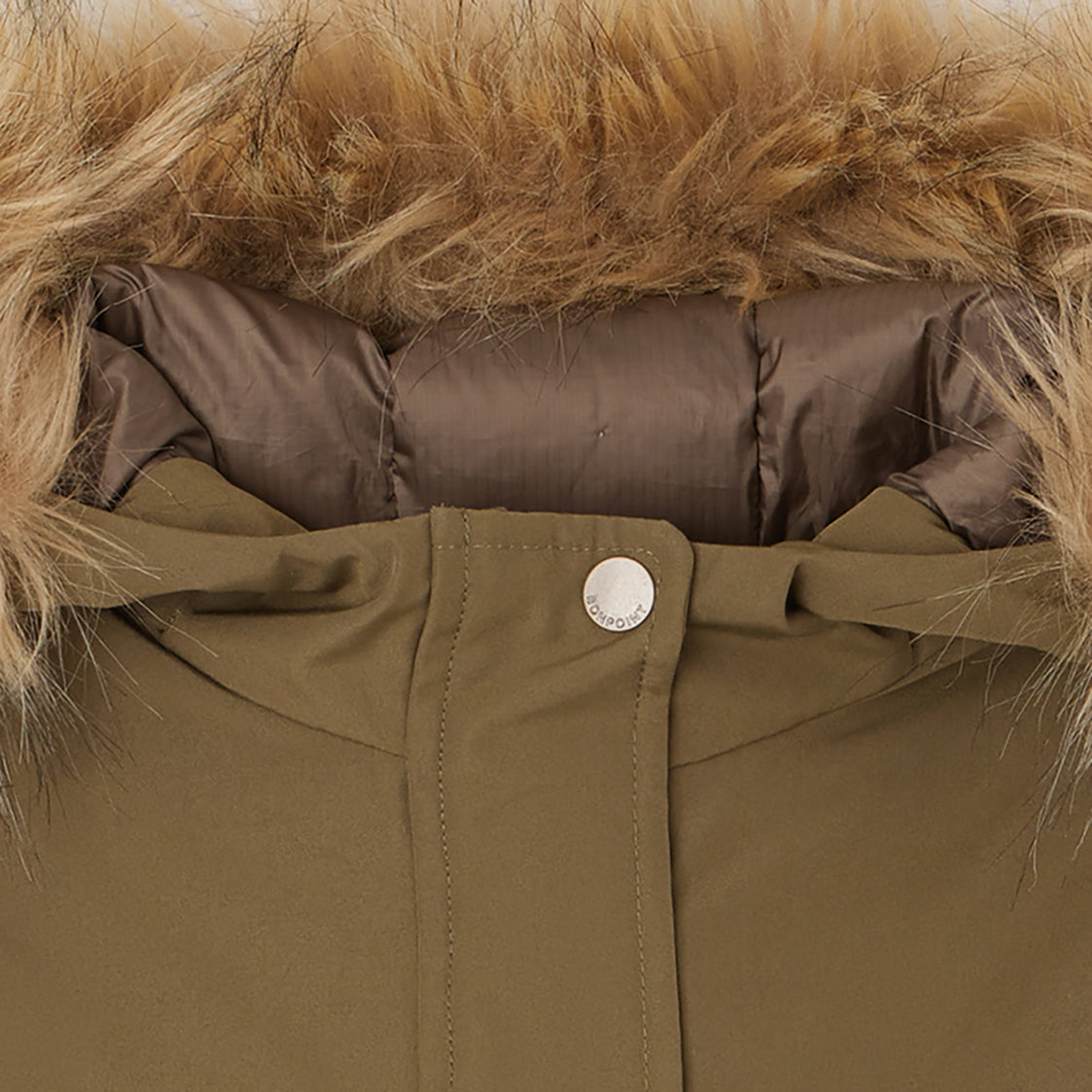 Girls Army Green Padded Down Coat