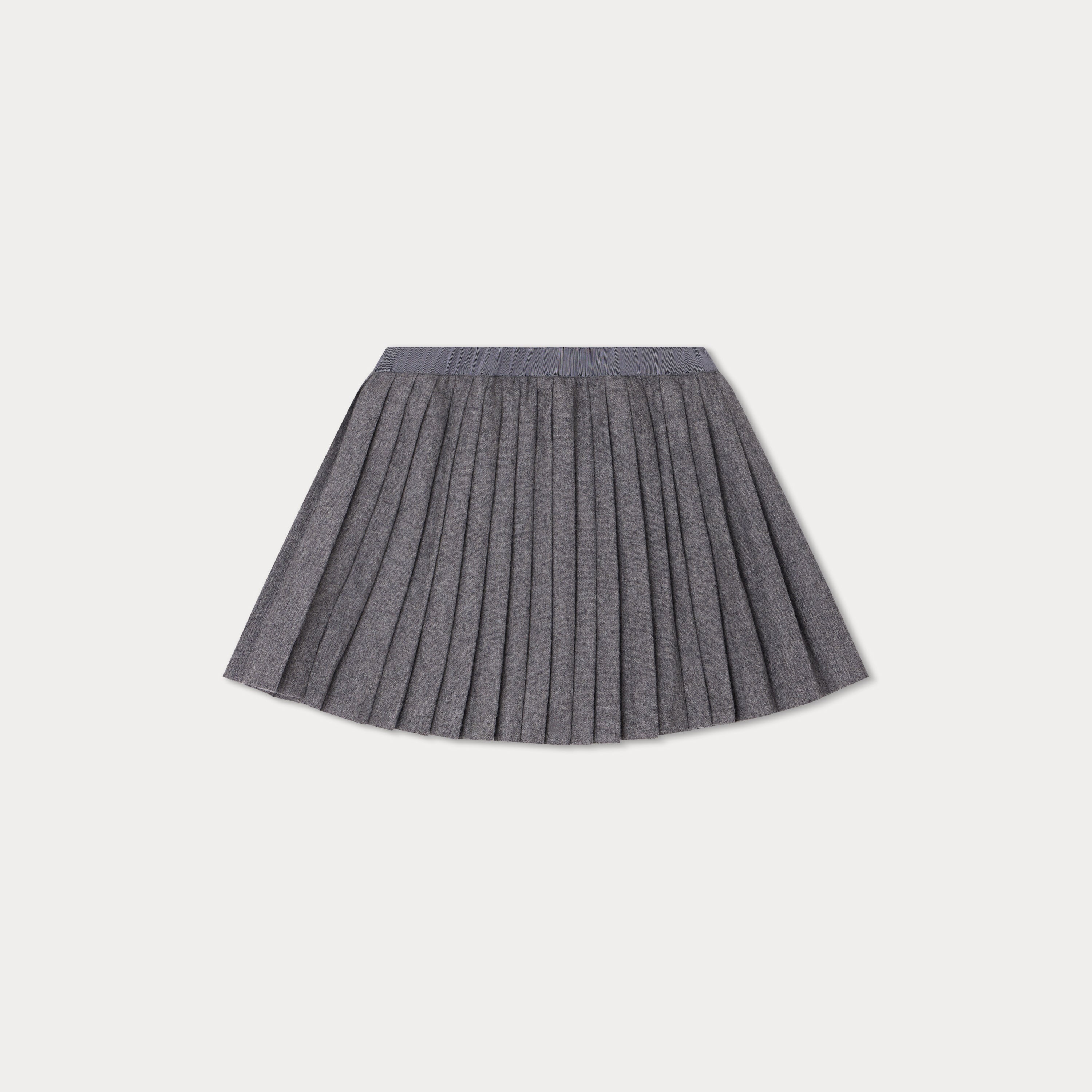Girls Grey Pleated Wool Skirt
