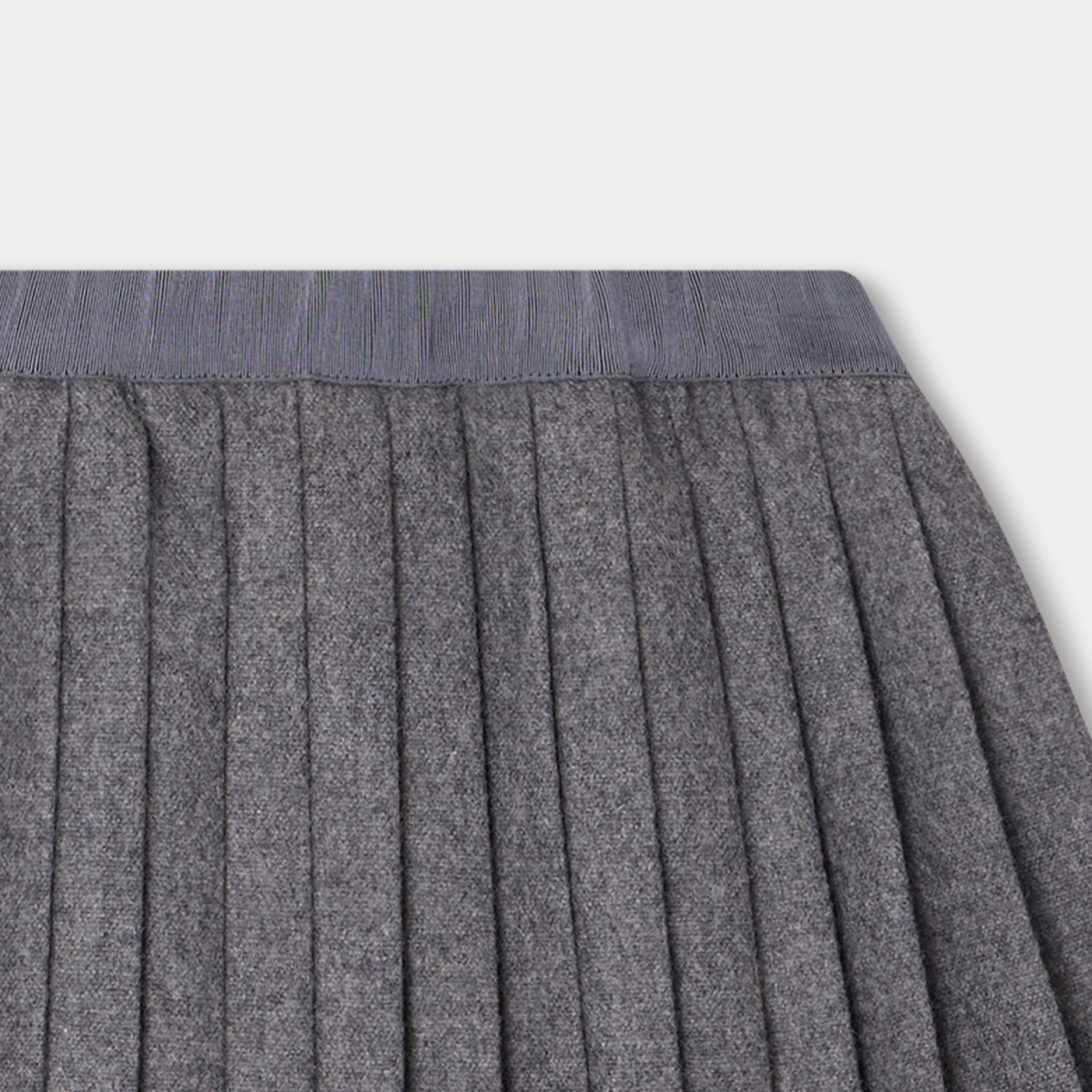 Girls Grey Pleated Wool Skirt