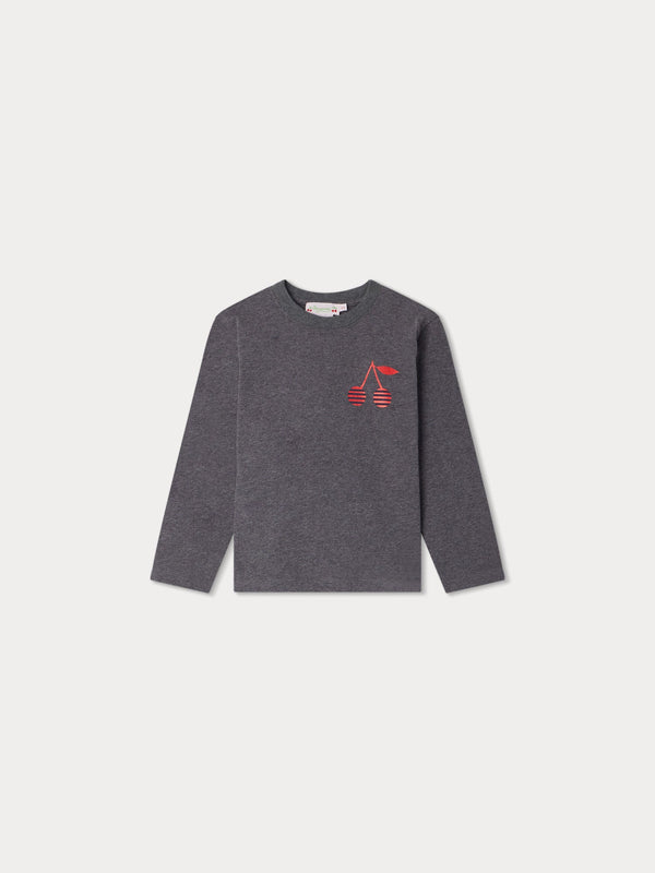 Girls Grey Logo Cotton T-Shirt