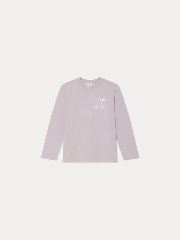 Girls Light Purple Logo Cotton T-Shirt