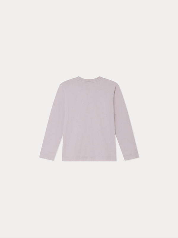 Girls Light Purple Logo Cotton T-Shirt