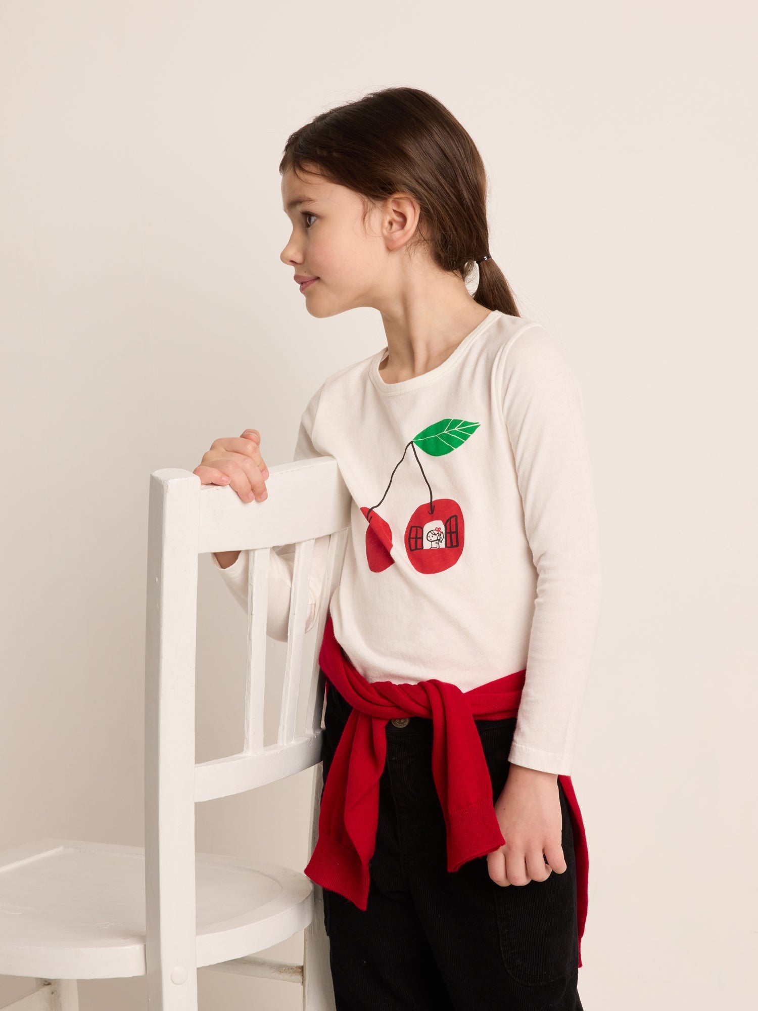 Girls White Logo Cotton T-Shirt