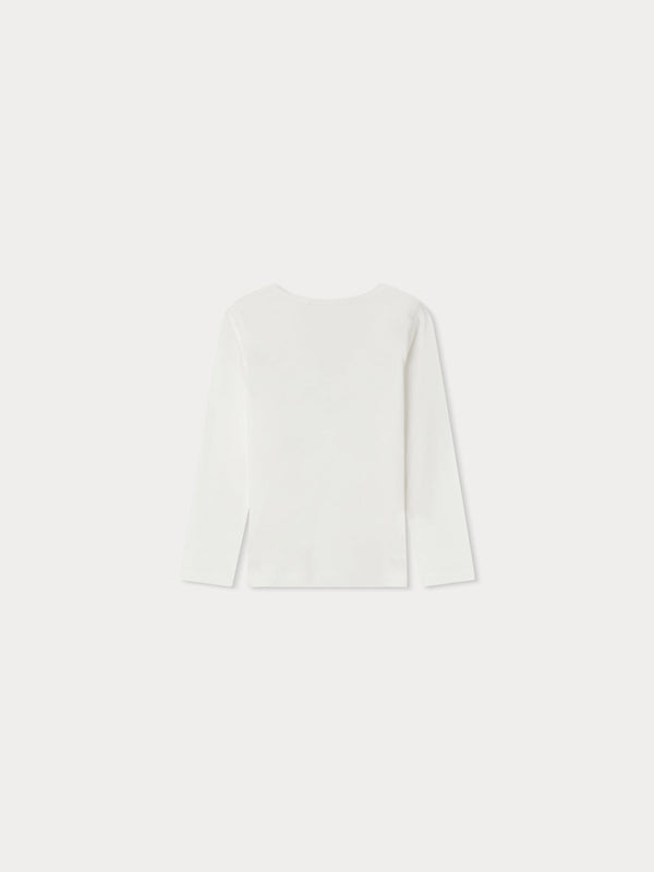 Girls White Logo Cotton T-Shirt