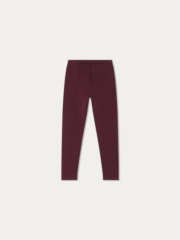 Girls Wine Red Cotton Leggings