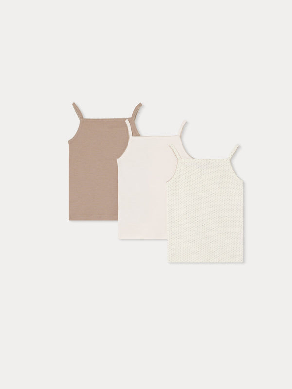 Girls Pink Cotton Vest Set(3 Pack)