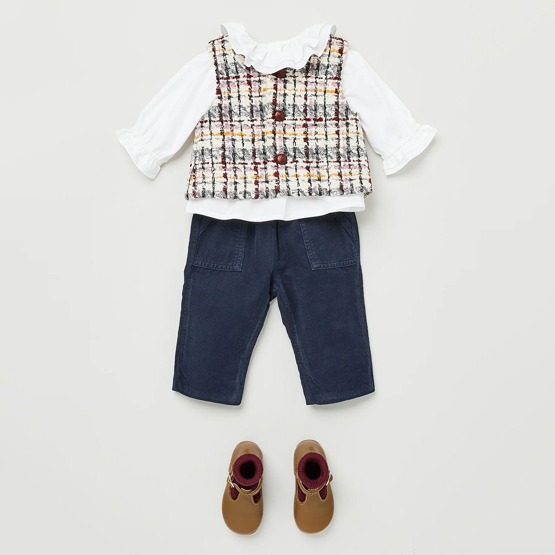 Baby Girls White Ruffle Cotton Top