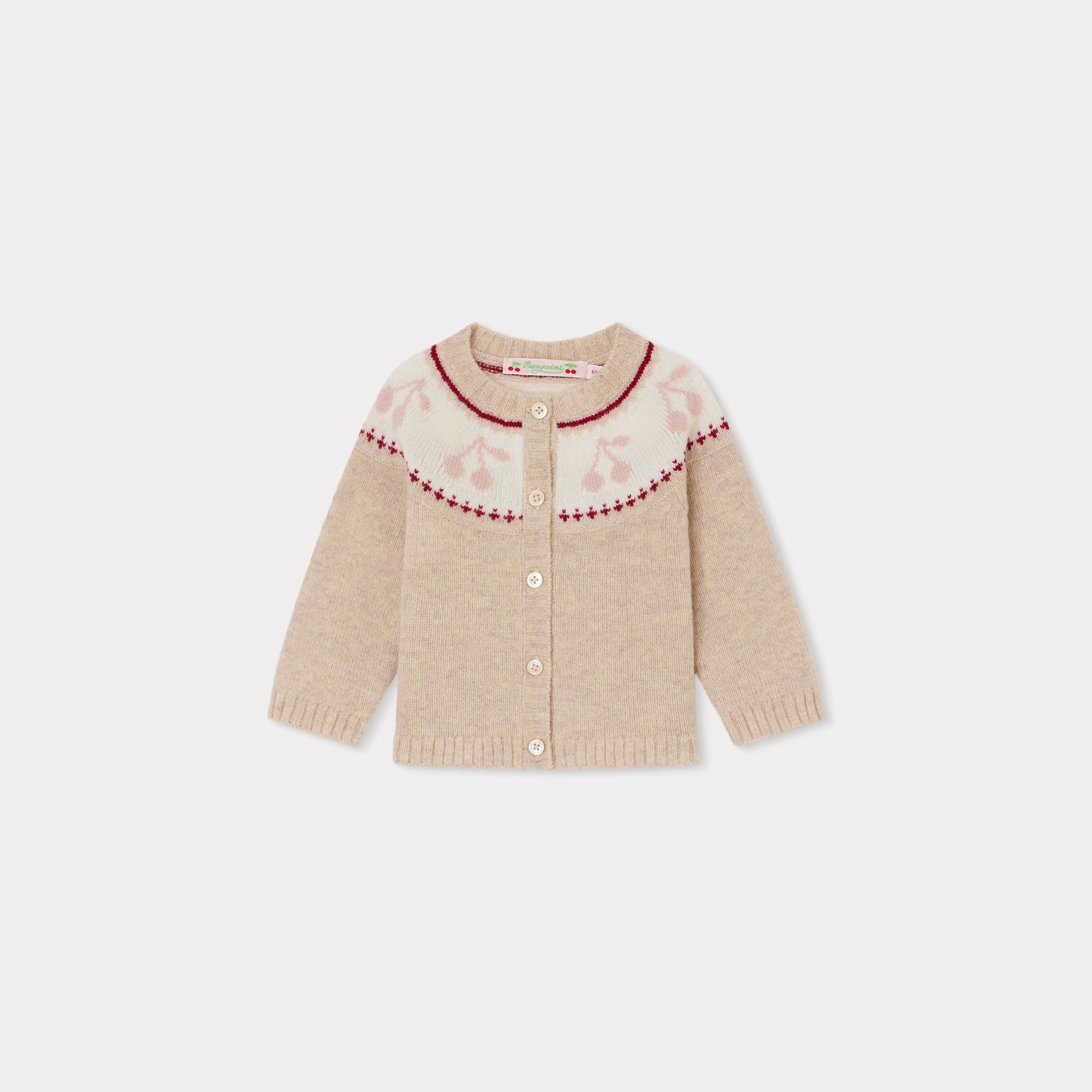 Baby Girls Beige Wool Cardigan