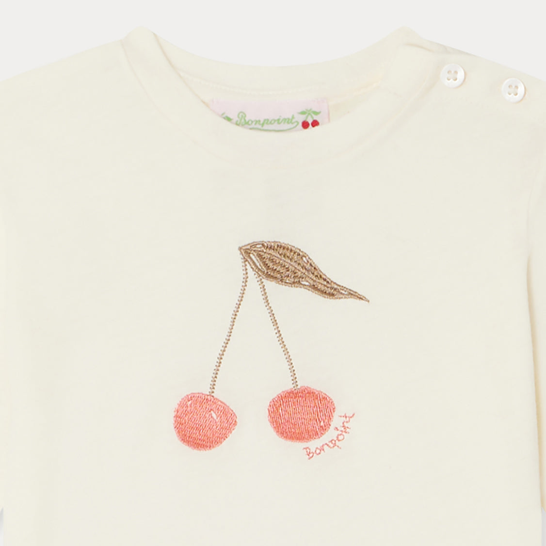 Baby Girls Embroidered Logo Cotton T-Shirt