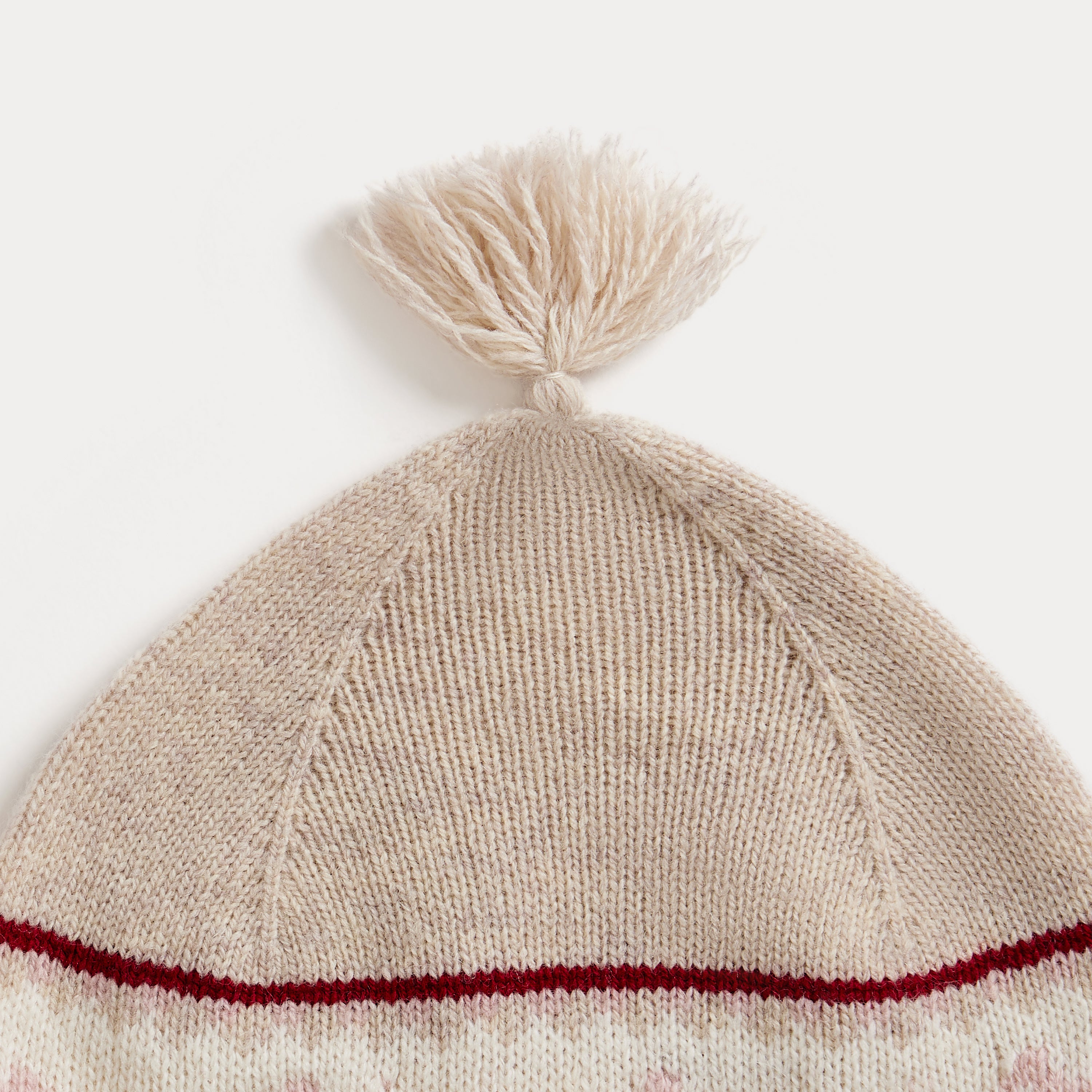 Baby Girls Beige Logo Wool Hat
