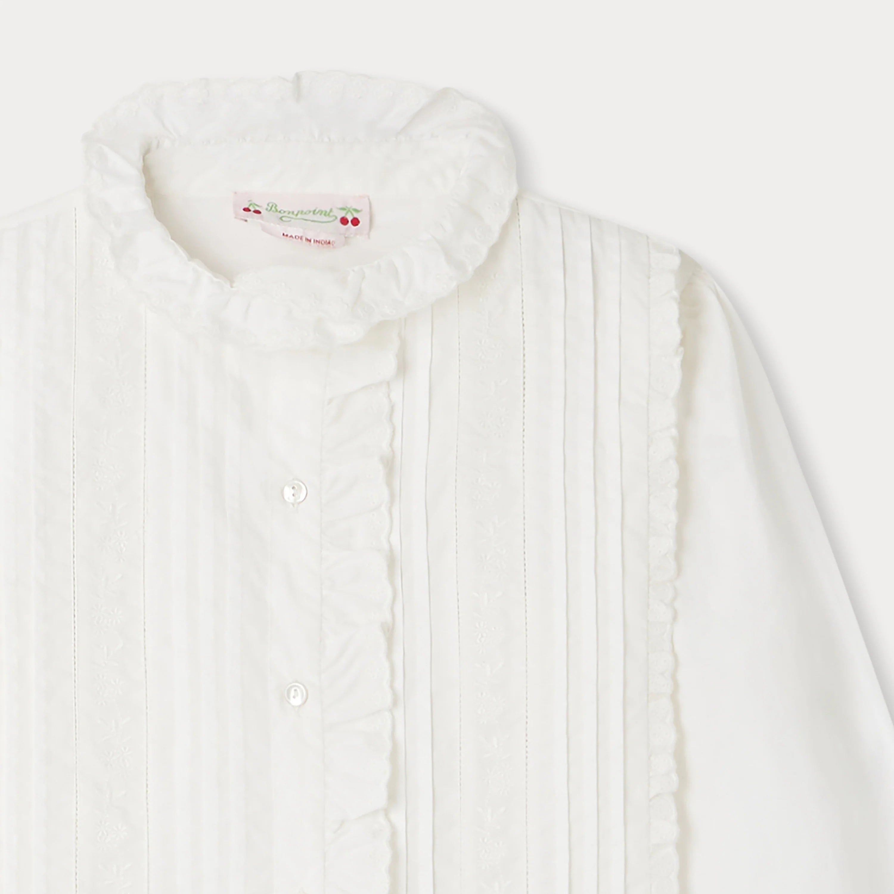 Girls White Cotton Shirt