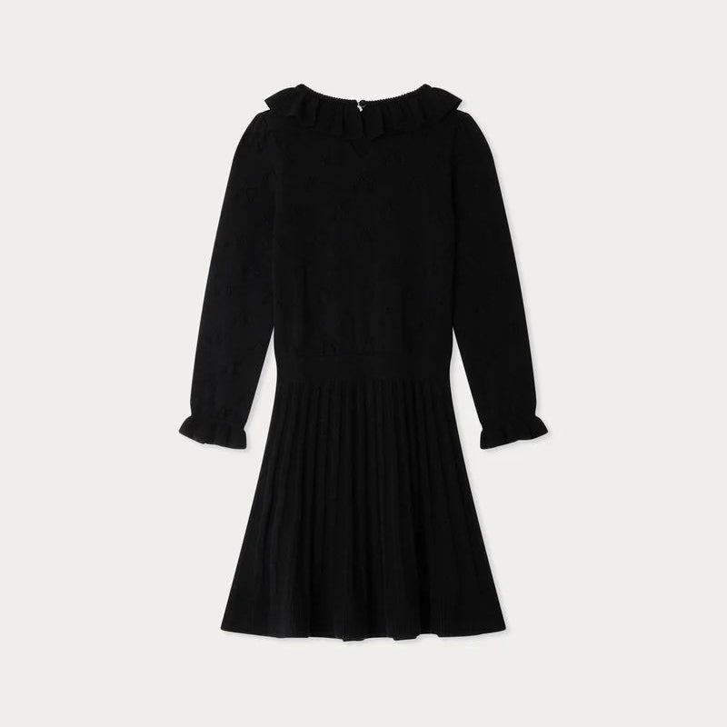 Girls Black Wool Dress