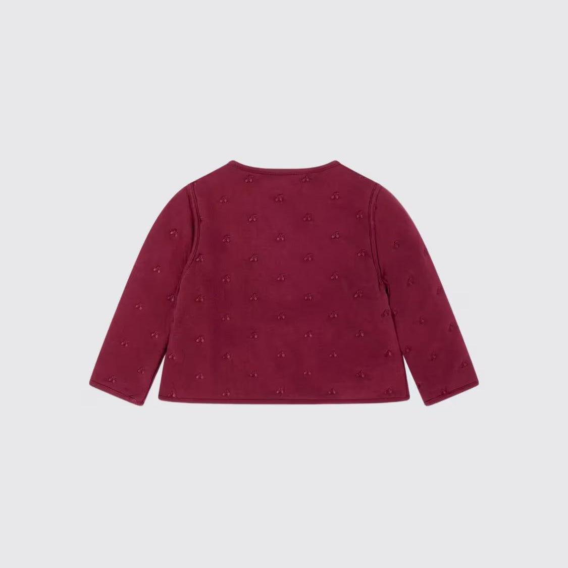 Girls  Dark Red Embroidered Logo Cotton Jacket