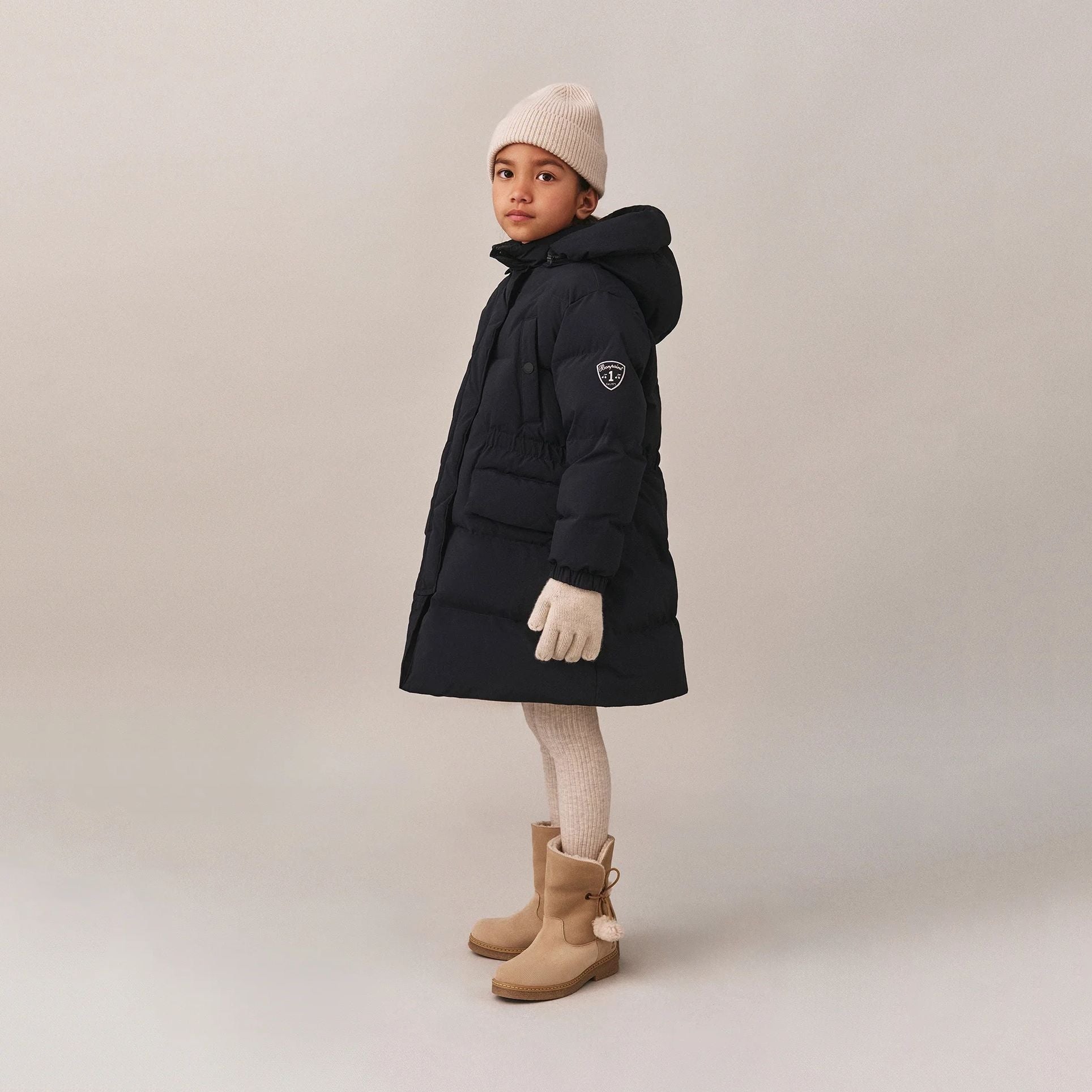Girls Navy Padded Down Coat