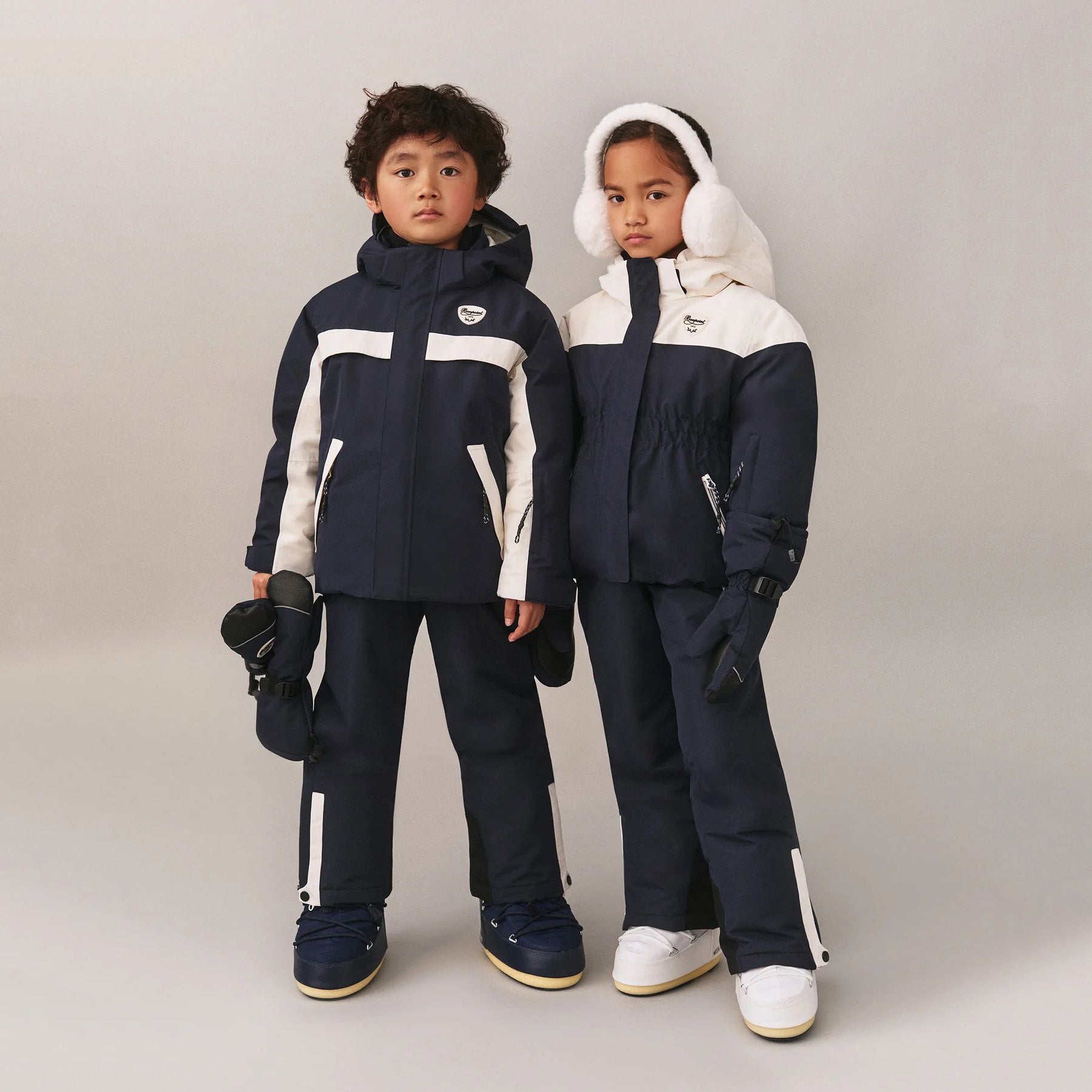 Boys Dark Blue Padded Down Ski Jacket