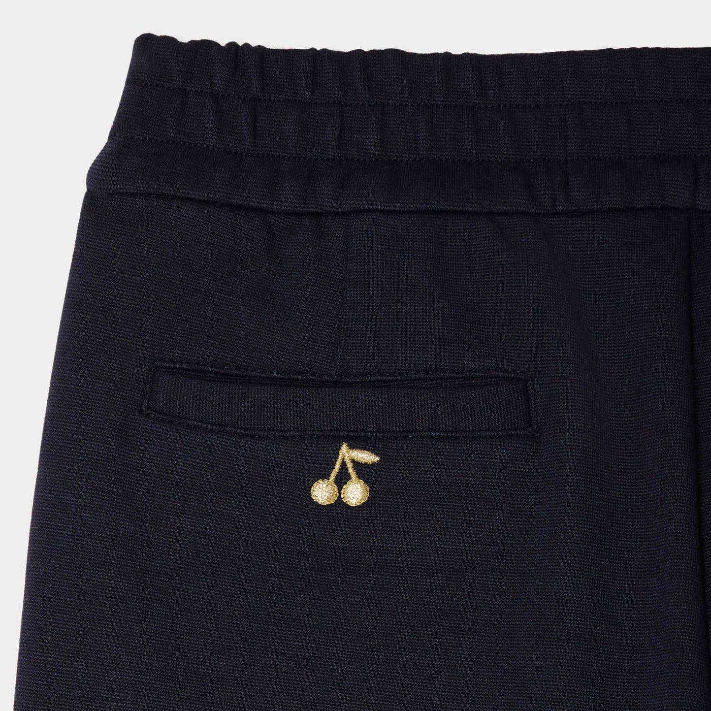 Girls Navy Embroidered Logo Trousers