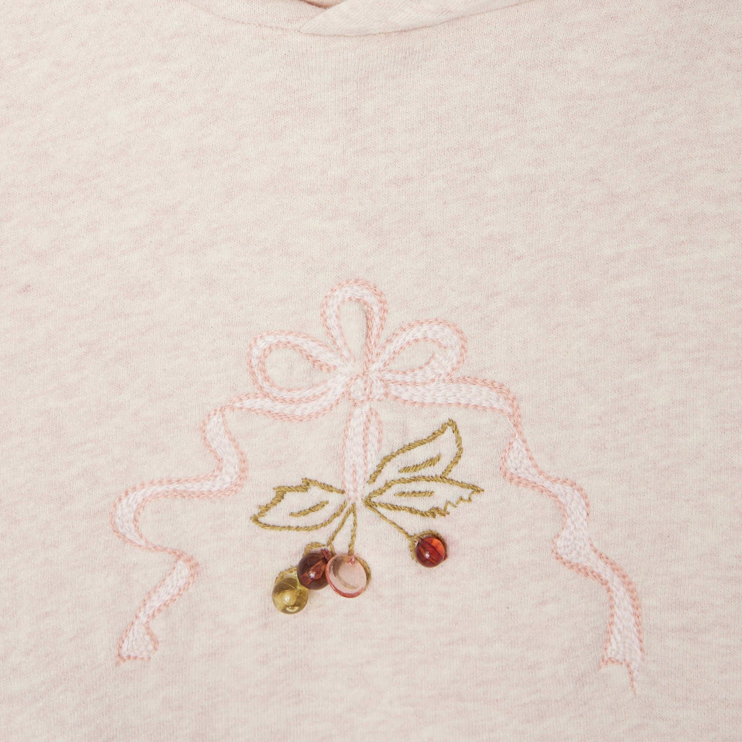 Girls Light Pink Cotton Hooded Sweatshirt