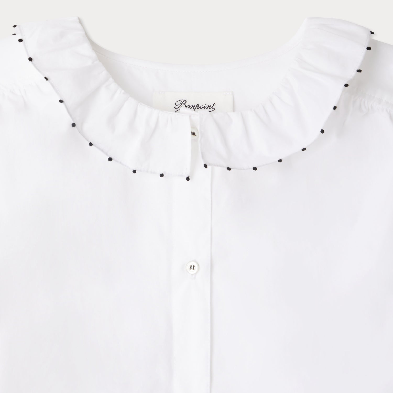 Women White Ruffled Cotton Shirt