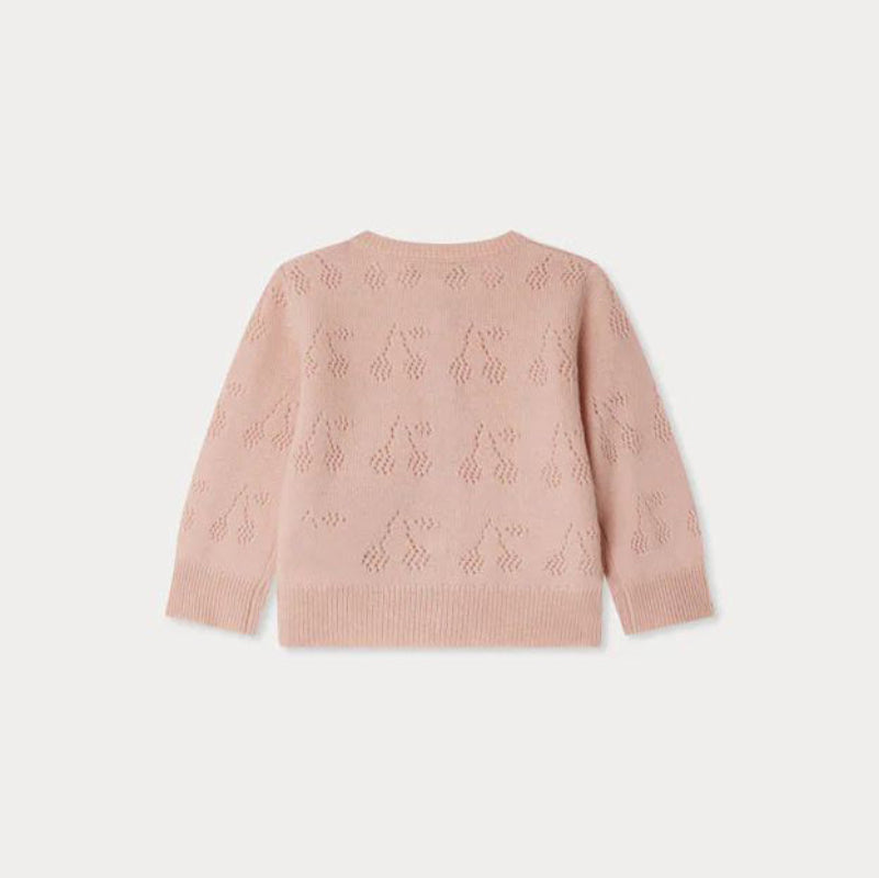Baby Girls Light Pink Knit Cashmere Cardigan