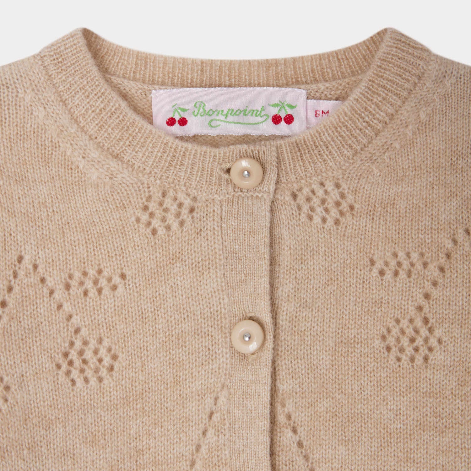 Baby Girls Beige Cashmere Knit Cardigan