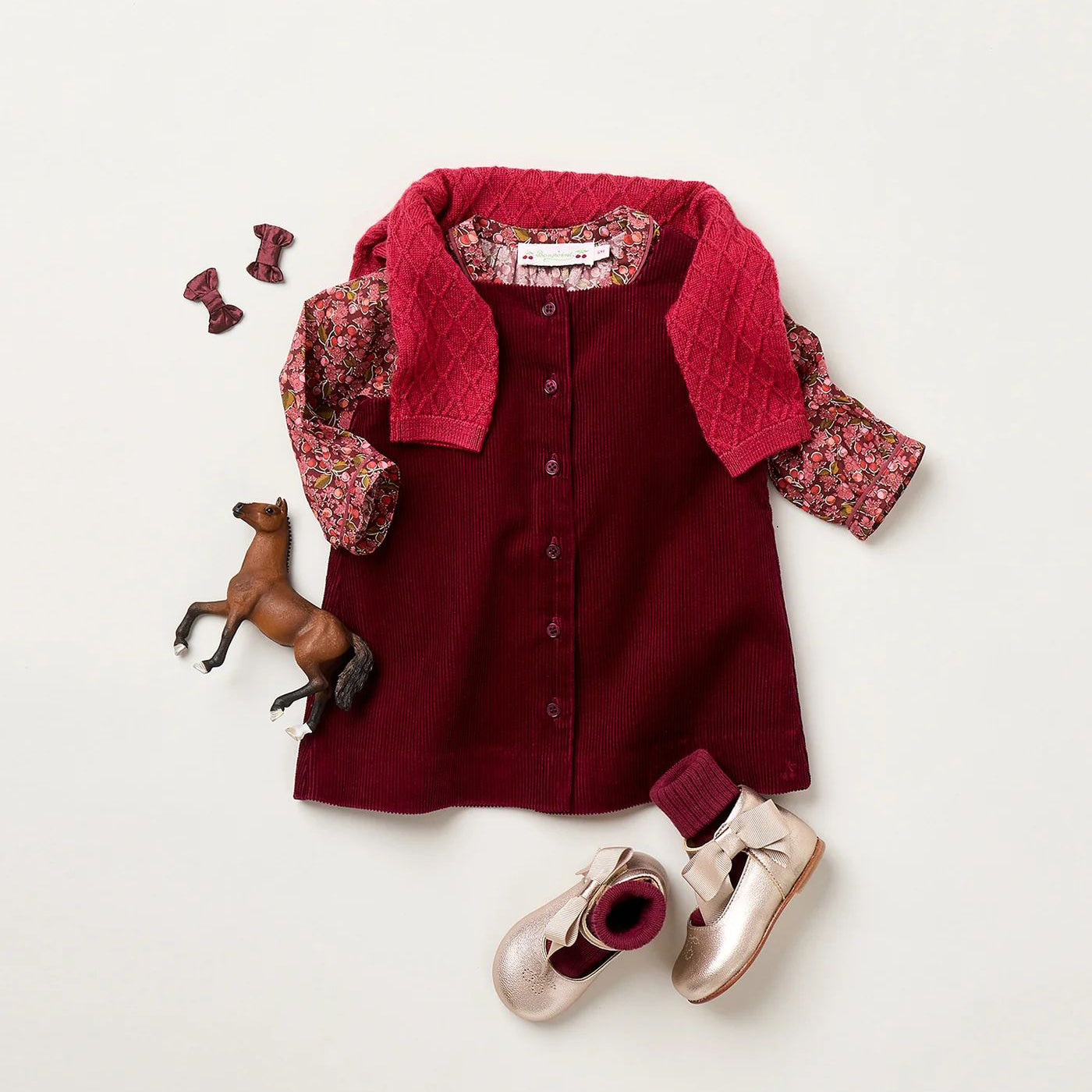 Baby Girls Red Corduroy Dress