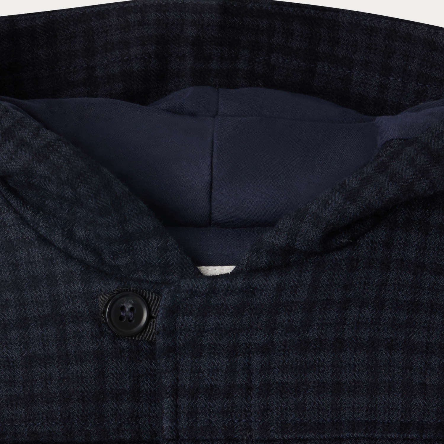 Baby Boys Navy Check Wool Coat