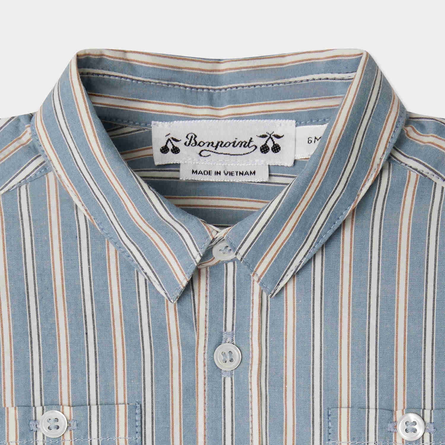 Baby Boys Blue Stripes Cotton Shirt