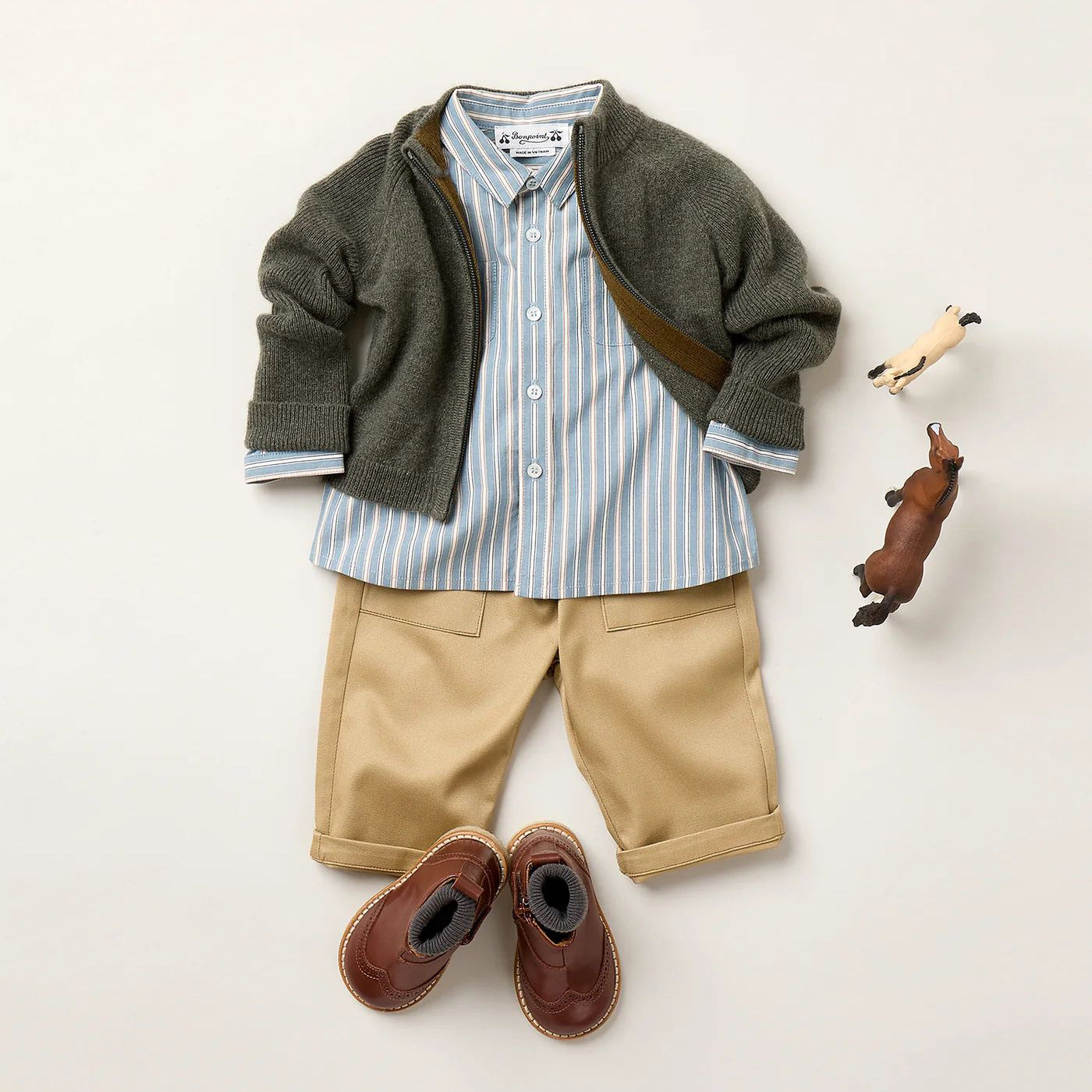 Baby Boys Blue Stripes Cotton Shirt