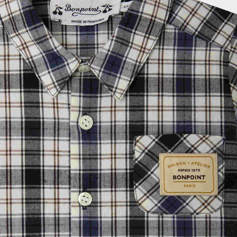 Baby Boys Navy Check Cotton Shirt