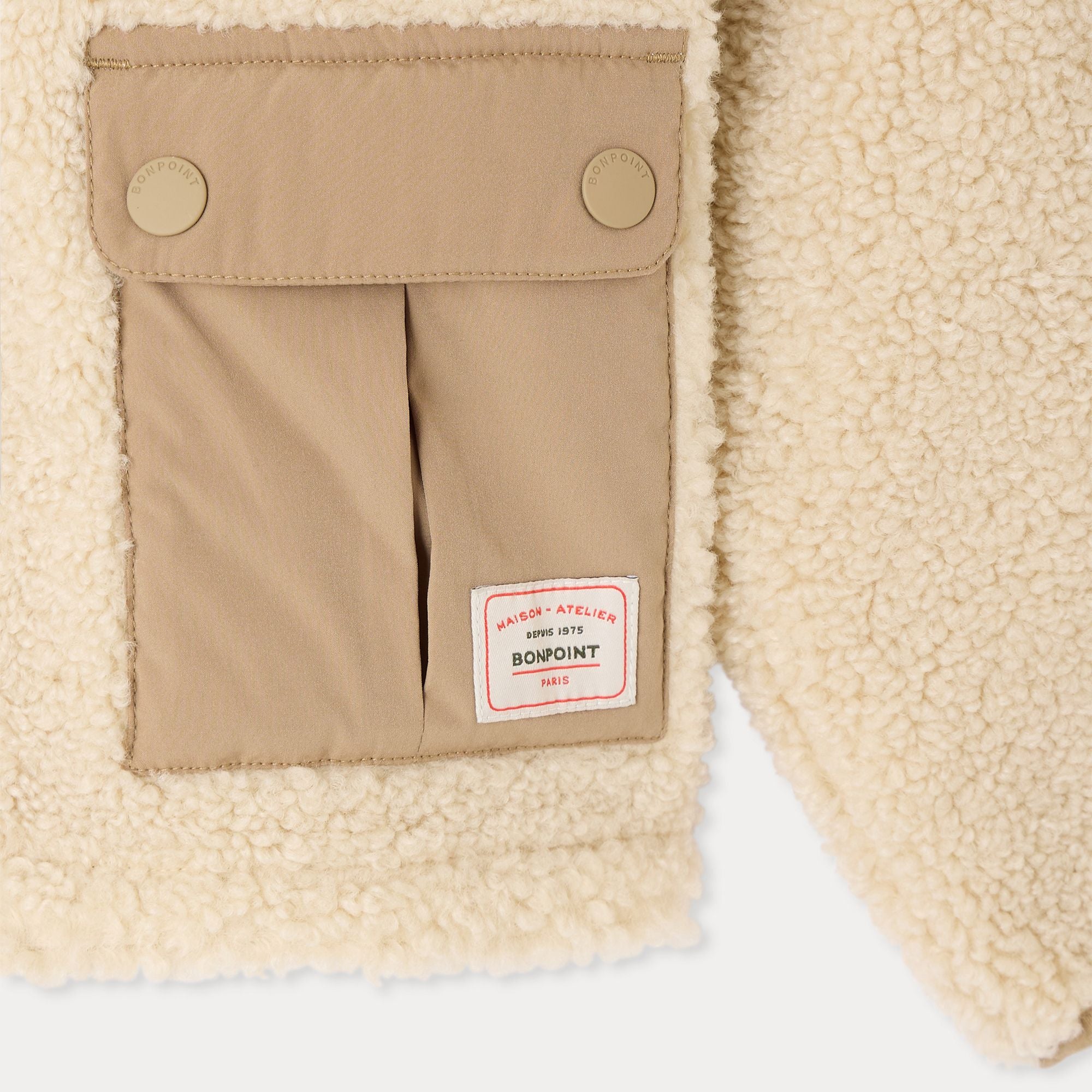 Boys Beige Sherpa Coat