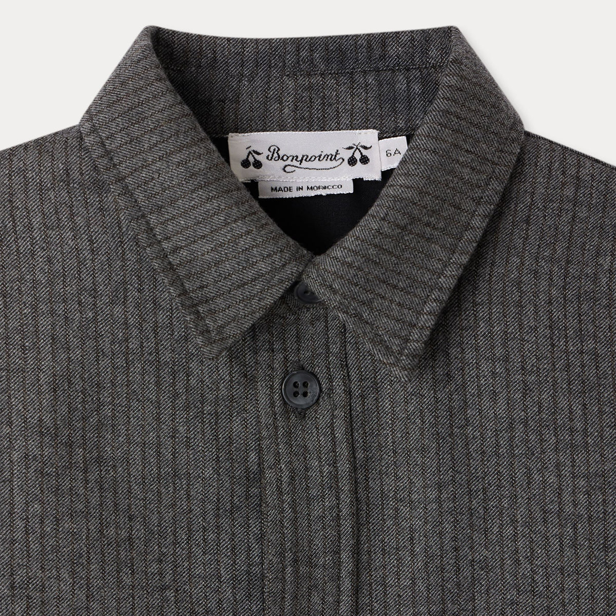 Boys Grey Stripes Wool Shirt