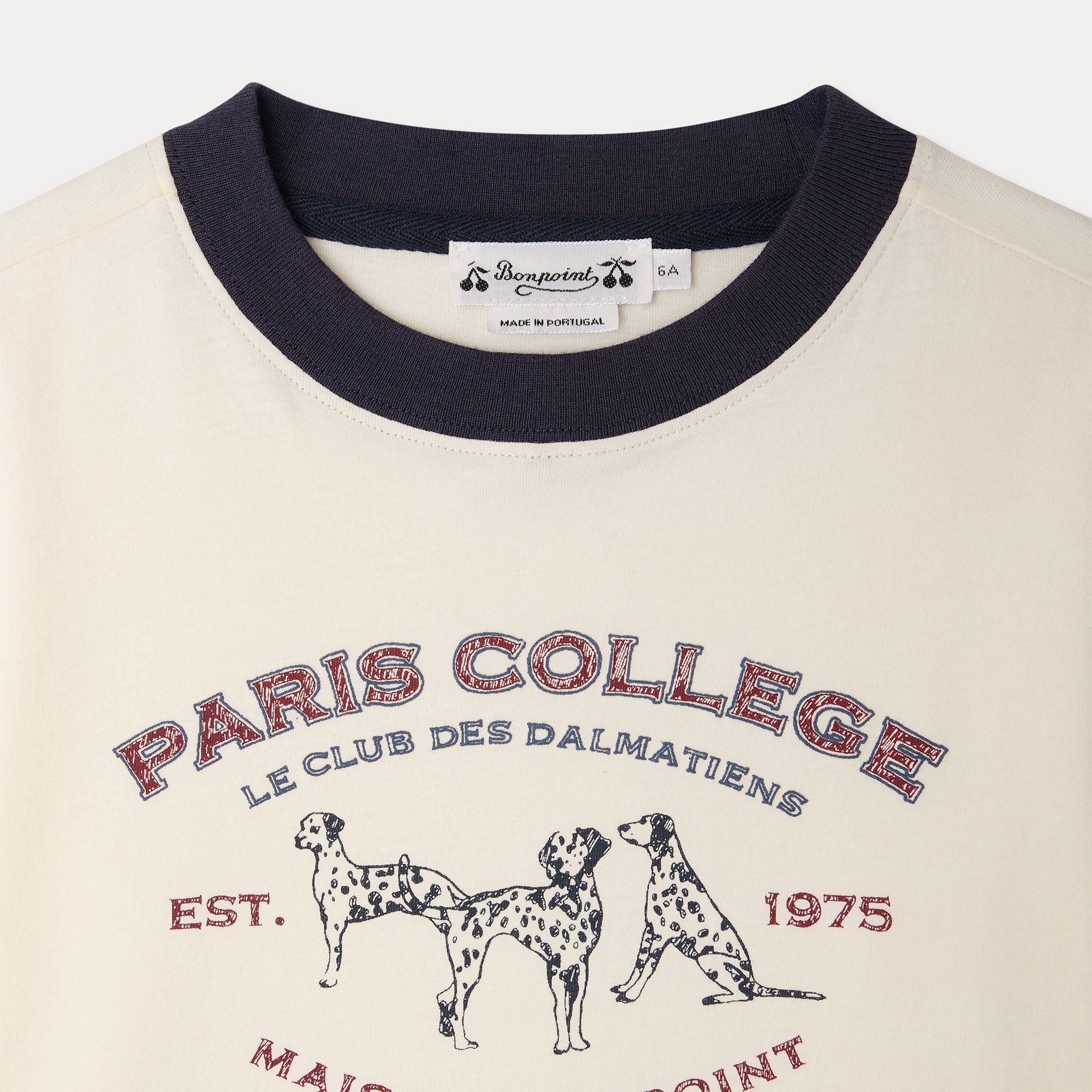 Boys White Printed Cotton T-Shirt