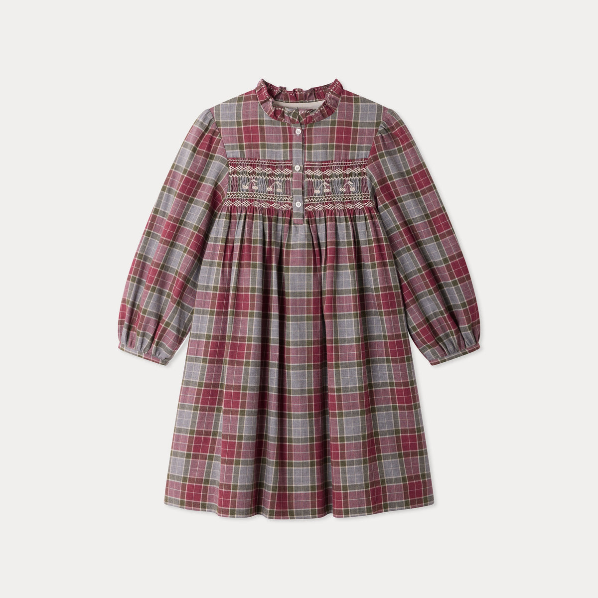Girls Multicolor Check Cotton Dress